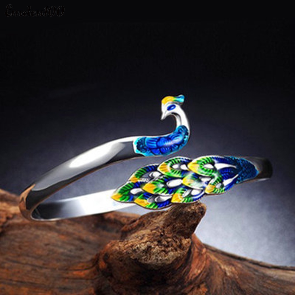 Vòng Tay Kèm Nhẫn Hình Chim Công Thời Trang