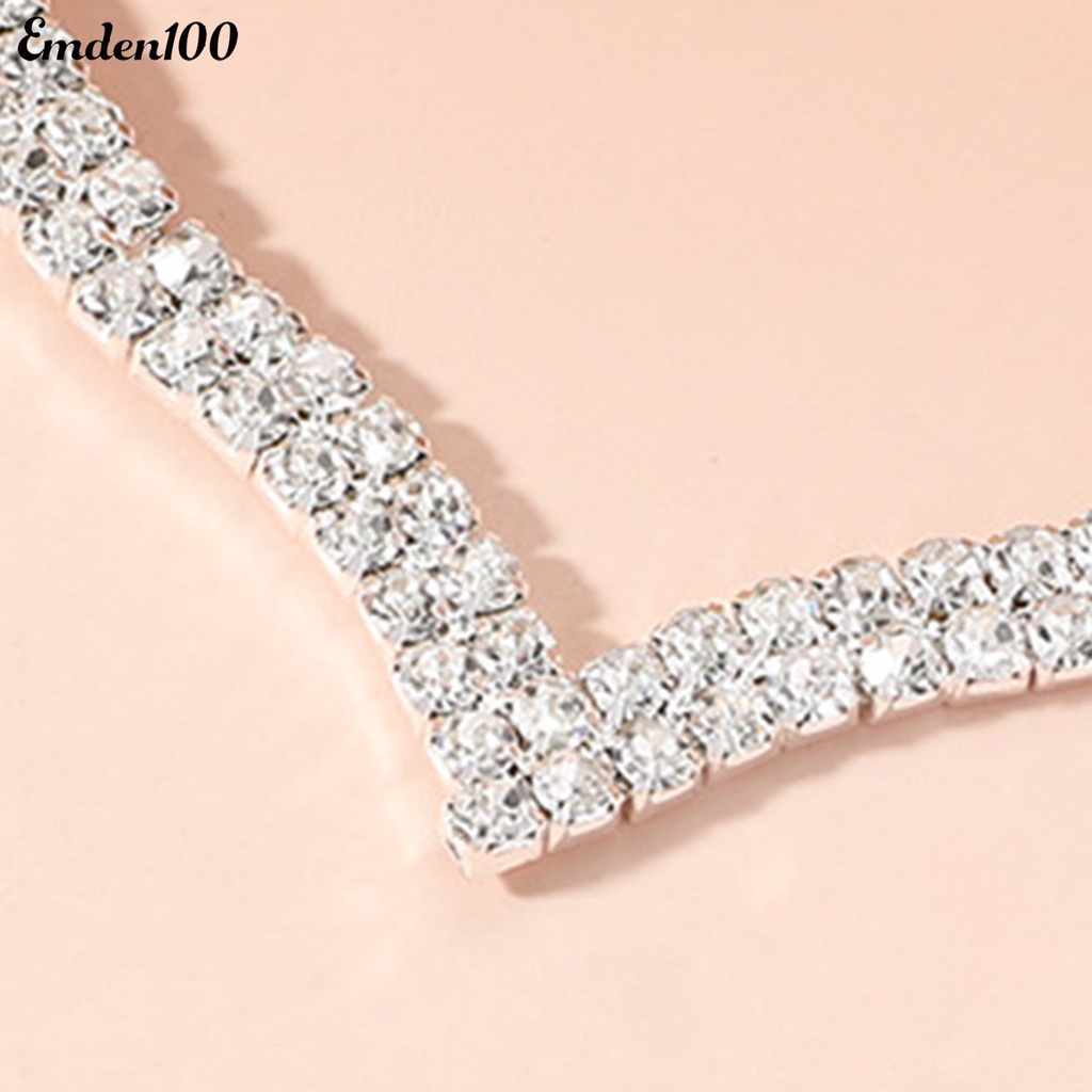 1 Bộ Vòng cổ Và Bông Tai Tua Rua Đính Đá Thời Trang Nữ Tính