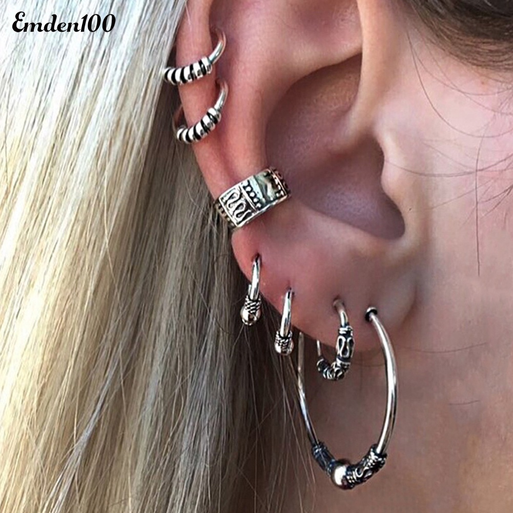 Bộ 7 Khuyên Tai Nữ Phong Cách Retro Đáng Yêu