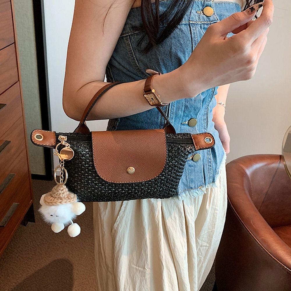 Túi bánh bao dệt shanrong, màu nylon rắn, thương hiệu thời trang pháp đơn giản với túi đeo vai nữ