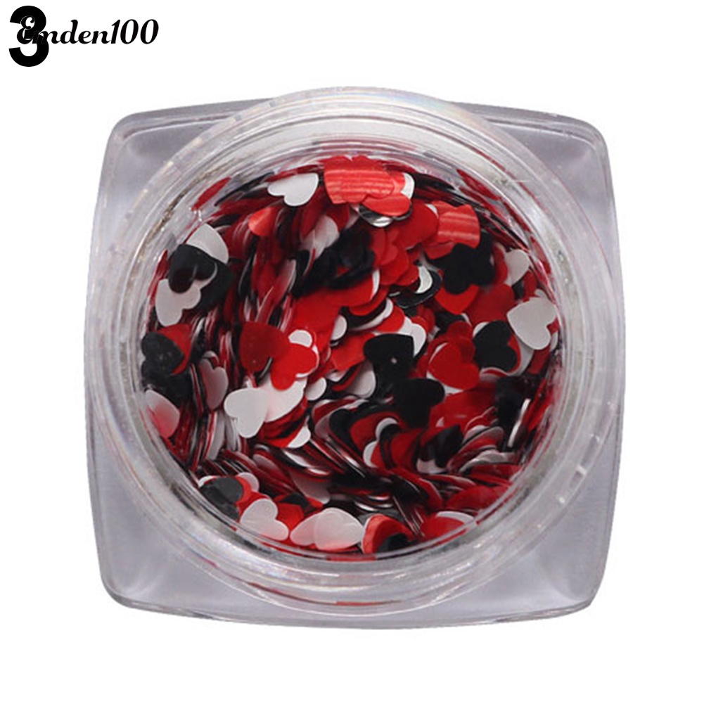 Hộp Hạt Kim Sa Hình Trái Tim Thời Trang Tự Trang Trí Móng Tay