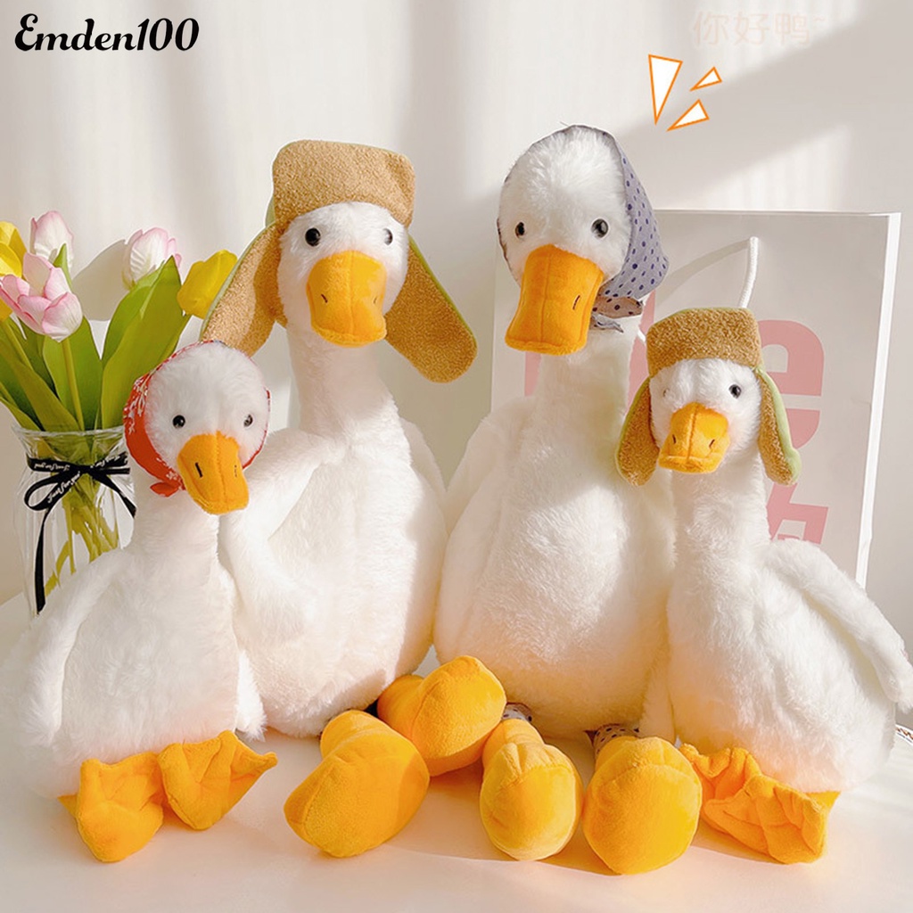 Thú Nhồi Bông Hình Con Ngỗng Mắt Trắng 3D Dễ Thương 35cm
