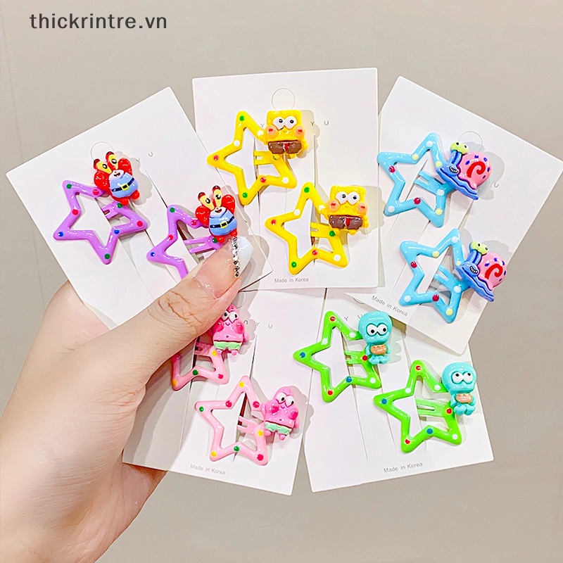 Set 2 Kẹp Tóc Hoạt Hình Dễ Thương Cho Bé Gái
