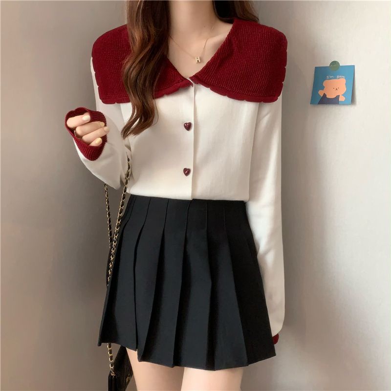 Áo Khoác Cardigan Dệt Kim Cổ Búp Bê Thiết Kế Mới Thời Trang Dành Cho Nữ
