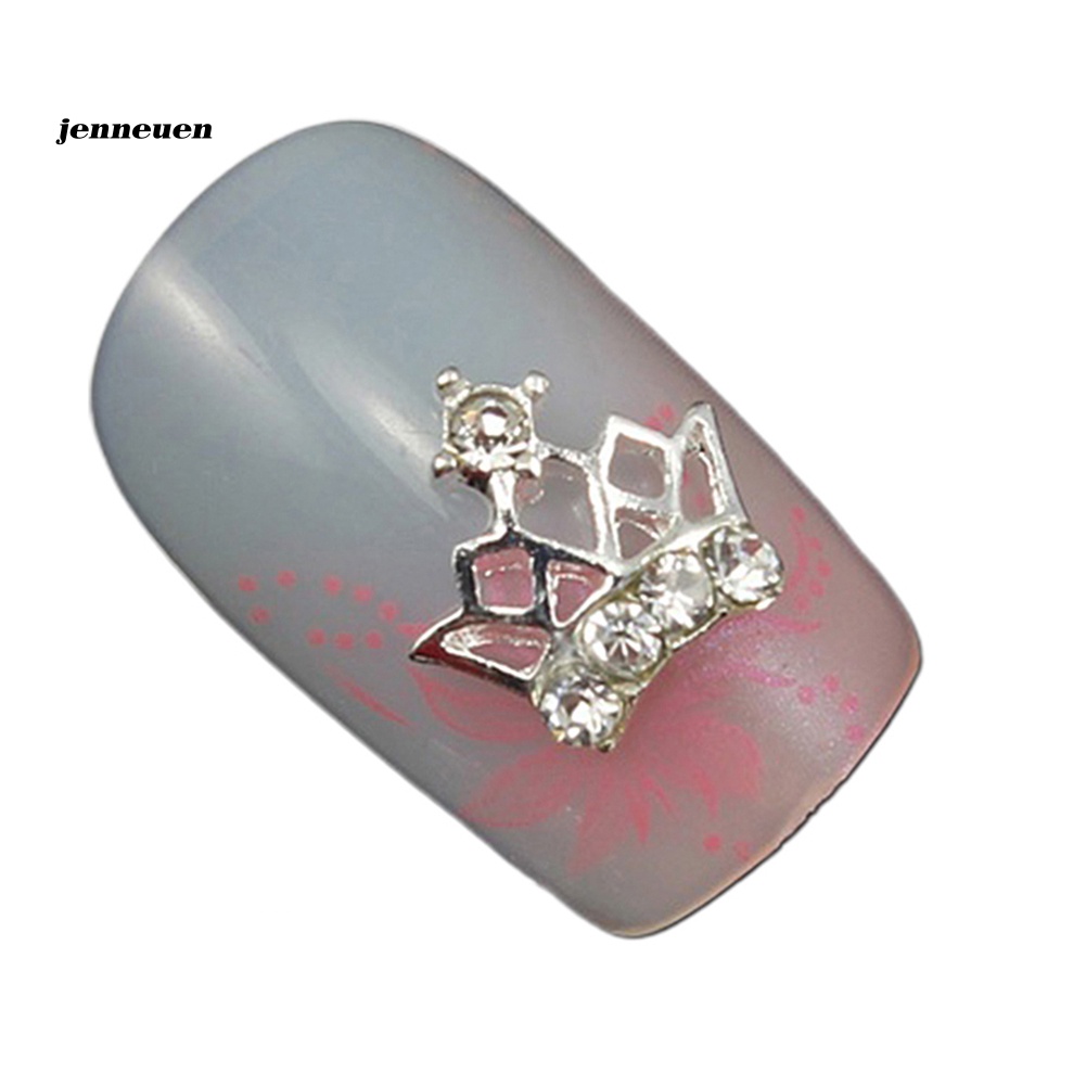 Set 10 Phụ Kiện Đính Trang Trí Móng Tay 3D Hình Vương Miện Xinh Xắn