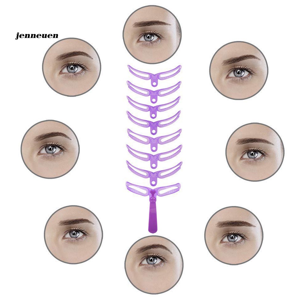 Bộ 8 Khuôn Thẻ Vẽ Lông Mày Chuyên Nghiệp