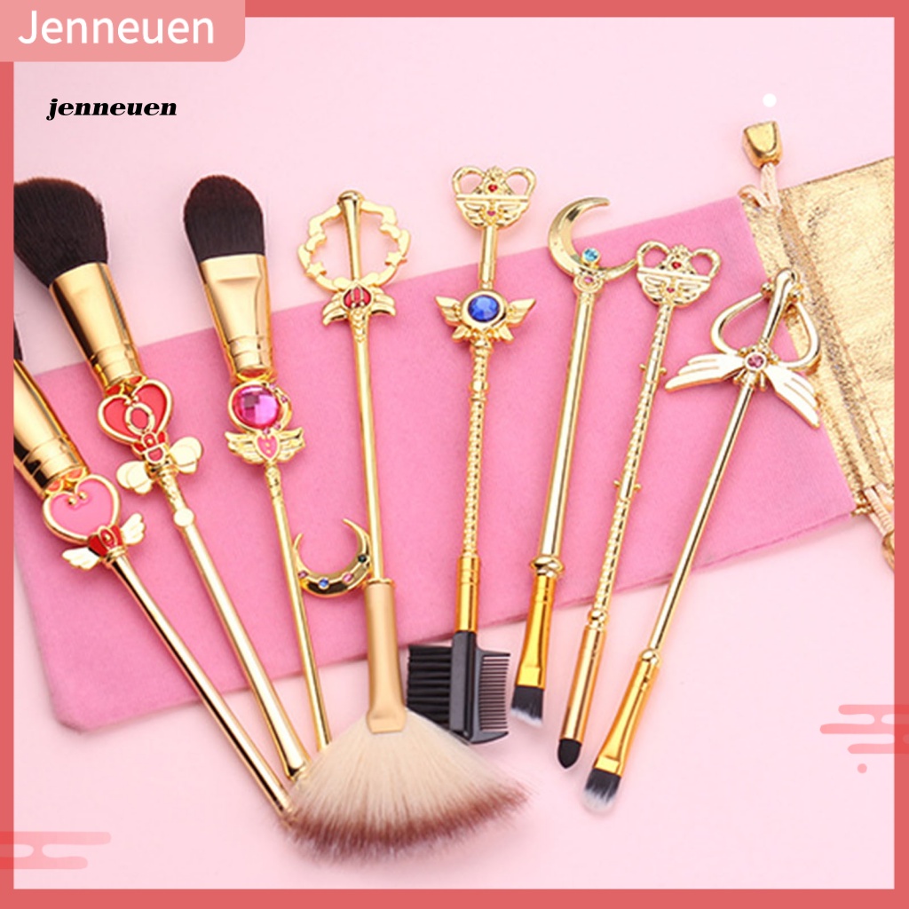 Set 8 Cọ Trang Điểm Cán Dài Họa Tiết Anime Cho Nữ