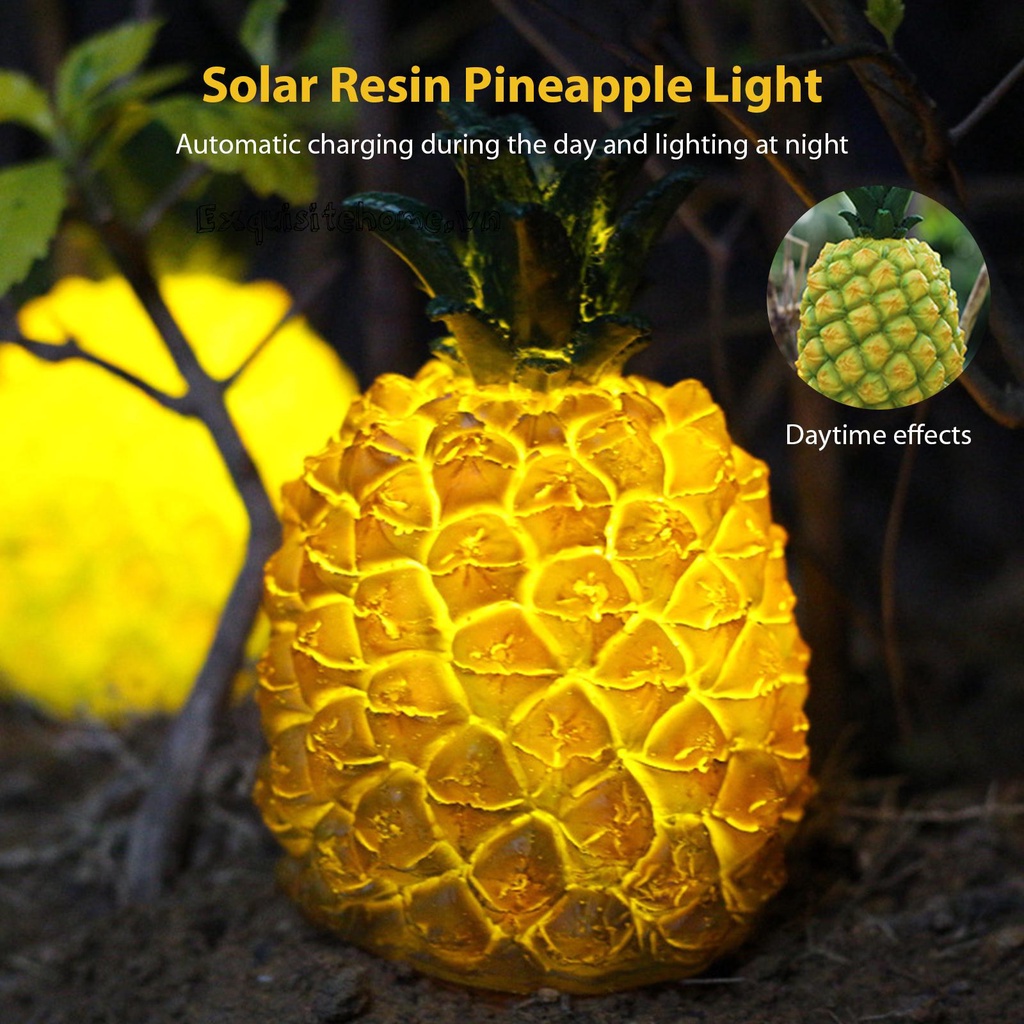 Đèn Trang Trí Sân Vườn Hình Quả Dứa IP55 Bằng Nhựa Resin