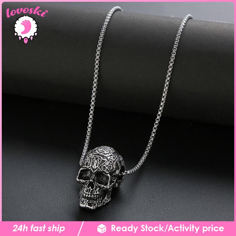 Vòng cổ Mặt Đầu Lâu Bằng Thép Không Gỉ Cá Tính