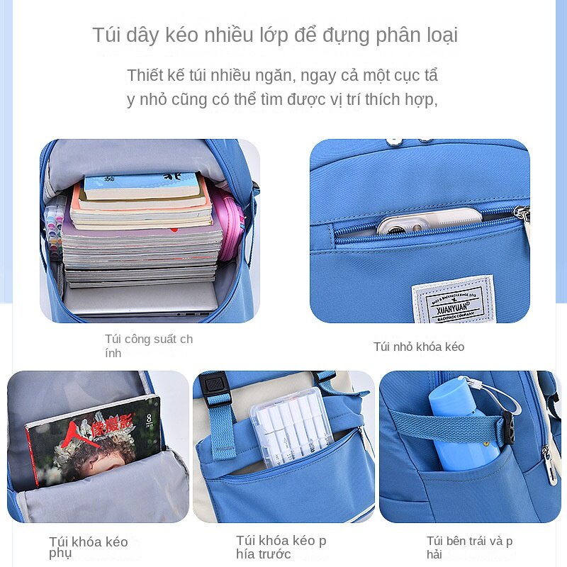 Balo Đi Học Trọng Lượng Nhẹ HZFTR2595 Dành Cho Bé Gái Tiểu Học