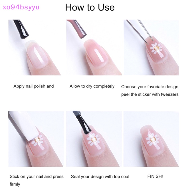 1 Tờ Miếng Dán Trang Trí Móng Tay xo94bsyyu Họa Tiết Hoa Phong Cách Bohemian