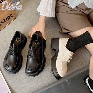 Giày da đế dày phong cách anh quốc thời trang cho nữ