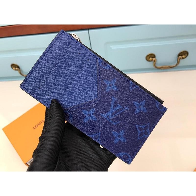 Ví Louis Vuitton M30270 Bằng Da Thật Màu Xanh Dương Có Dây Xích Dài