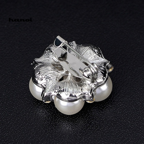 Ghim Cài Áo Hình Bông Hoa Đính Ngọc Trai Nhân Tạo Thời Trang