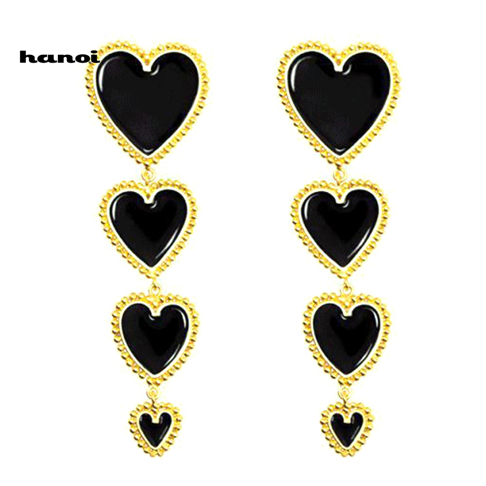 Khuyên Tai Nữ Dáng Dài Hình Trái Tim Thời Trang