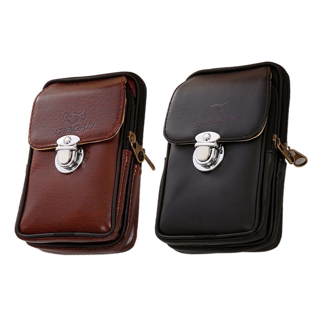 Túi Giả Da Đeo Hông Có Khóa Kéo Thời Trang Đi Bộ Cho Nam