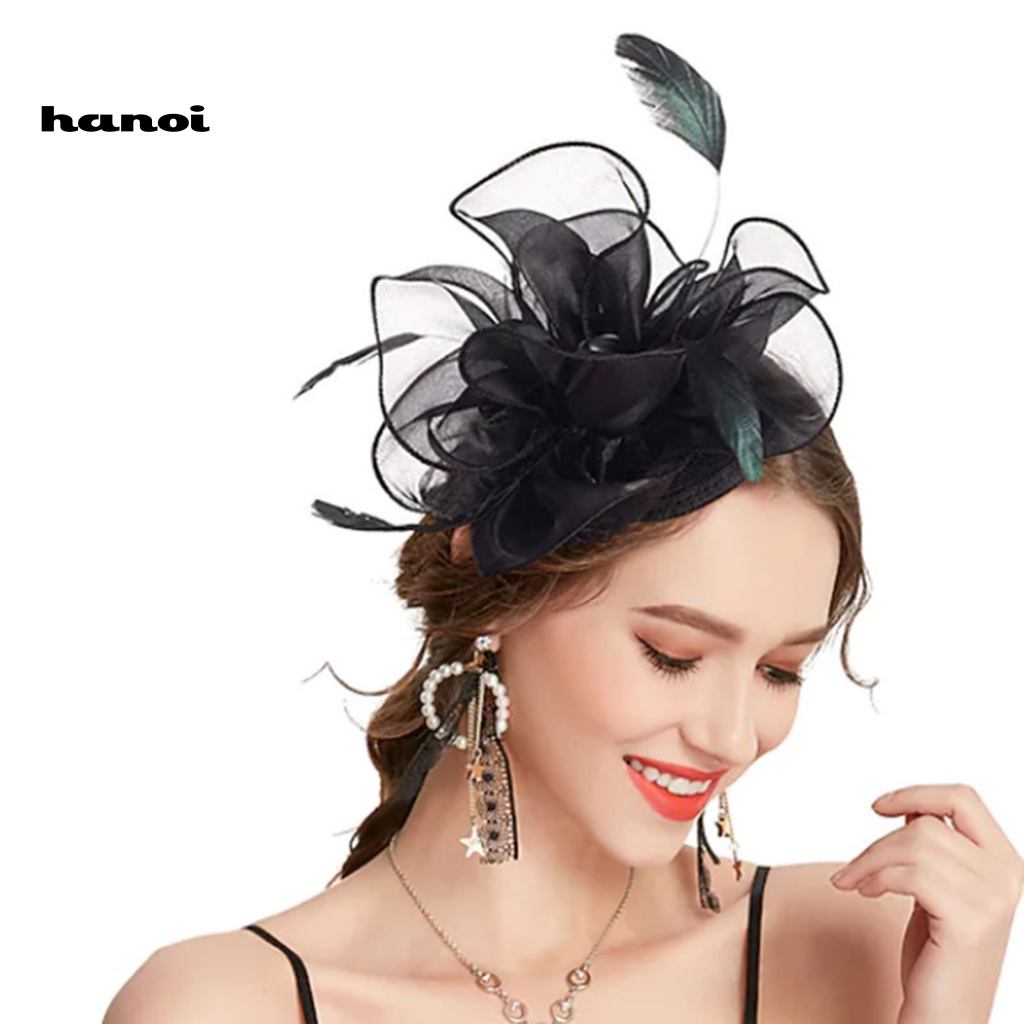 Kẹp Tóc Hình Lông Vũ Siêu Nhẹ Không Phai Màu Phong Cách Retro Dành Cho Cô Dâu