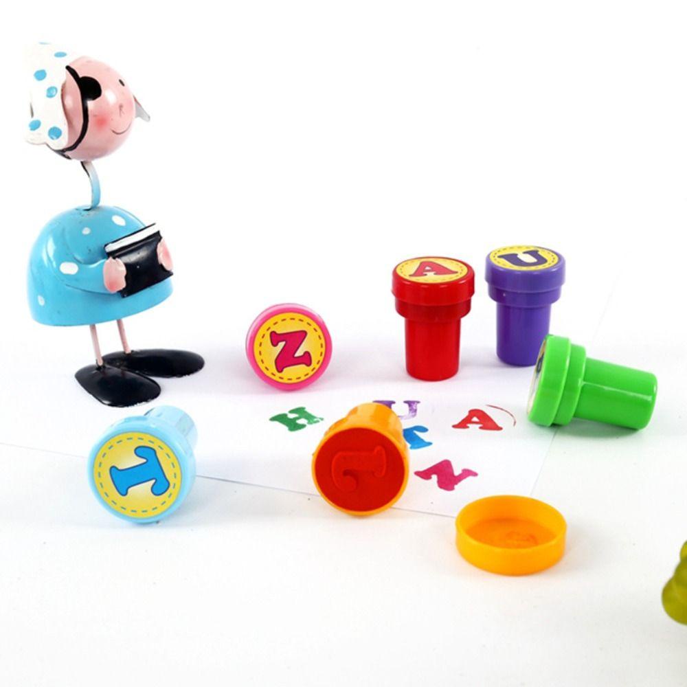 Isitaftb Con Dấu Hình Tròn In Số 26 Chữ Cái Hoạt Hình diy Không Có Mực Dùng Làm Scrapbook