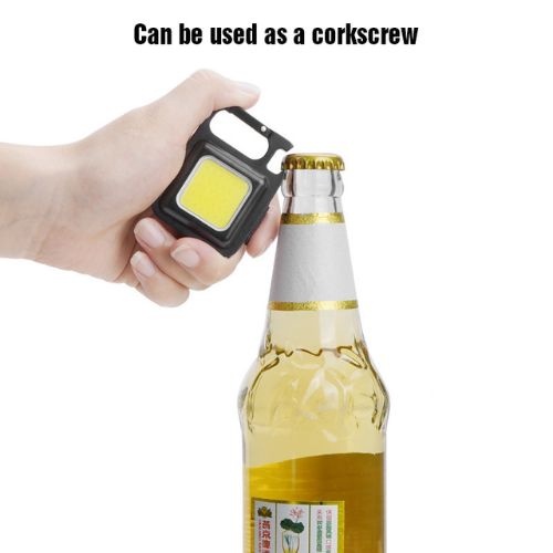 Đèn Pin siêu sáng Mini COB - Đèn móc khóa đa năng, mở nắp chai, tích điệp và nhấp nháy, sạc qua USB Coolcampshop