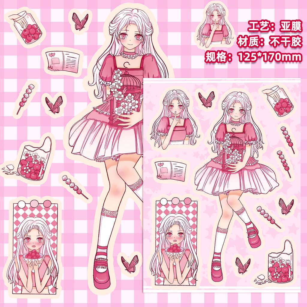 Bộ 10 Tấm Nhãn Dán Trang Trí Hình Khuôn Mặt Phong Cách Lolita Dễ Thương Dành Cho Laptop / Điện Thoại / Sổ Tay