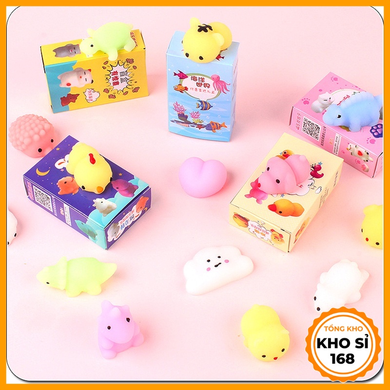 Đồ chơi squishy mochi có hộp tạo sự bất ngờ cho bé, đồ chơi giải tỏa căng thẳng thích hợp làm quà tặng E1148