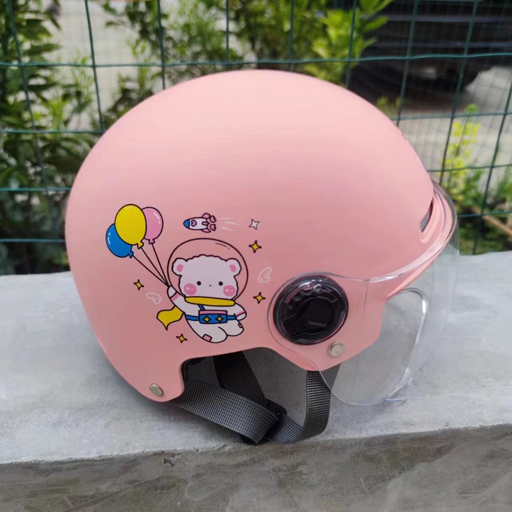 Mũ Bảo Hiểm Chạy Điện Họa Tiết Hoạt Hình Dễ Thương Cho Bé