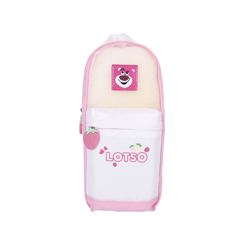 Kira Lotso Túi Đựng Bút Hai Ngăn Sức Chứa Lớn Hình Gấu Dâu Tây Dễ Thương