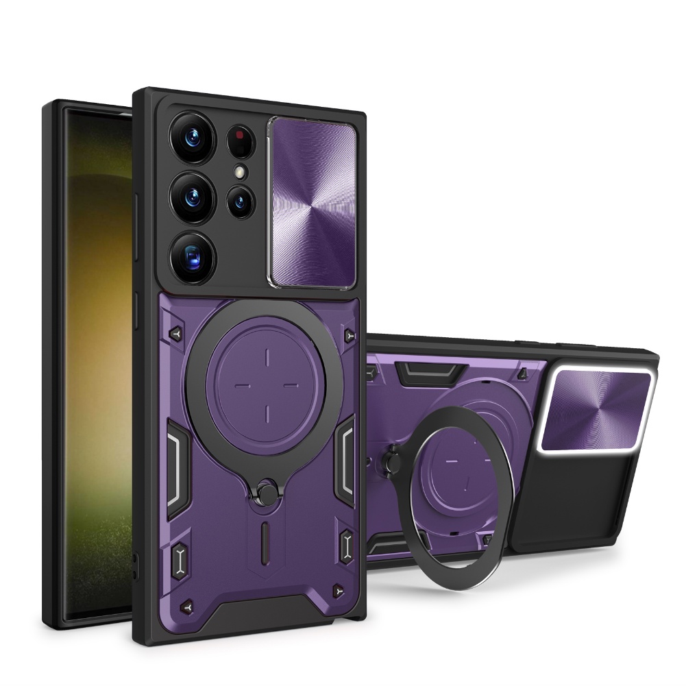 Ốp Điện Thoại Có Vòng Trượt Bảo Vệ Camera Cho Samsung Galaxy S23 S22 S21 Note 20 Ultra 5G