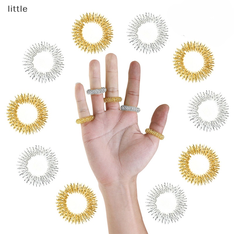 Set 10 Nhẫn Đeo Ngón Tay Bằng Thép Không Gỉ Mát Xa Thư Giãn