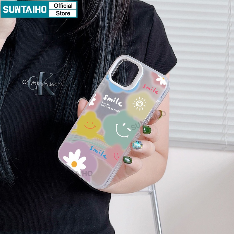 Suntaiho ốp lưng iphone Ốp Điện Thoại TPU Mềm Chống Sốc Trong Suốt In Hình Hoa Cho iphone 15 14 13 12 11 pro max ip 7 8 plus iphon x xs xr xsmax