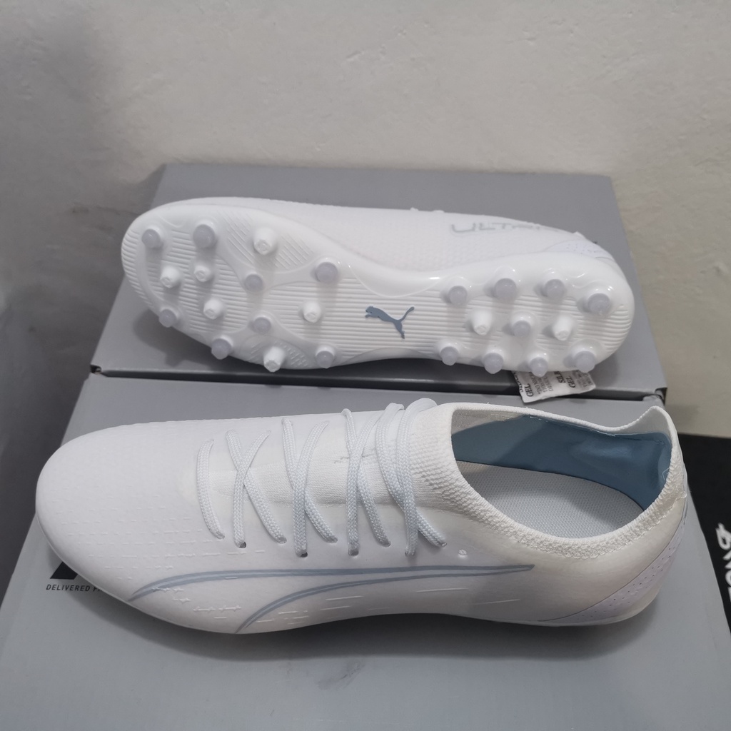 Giày bóng đá ultra ultimate mg white blue giày bóng đá dành cho người lớn