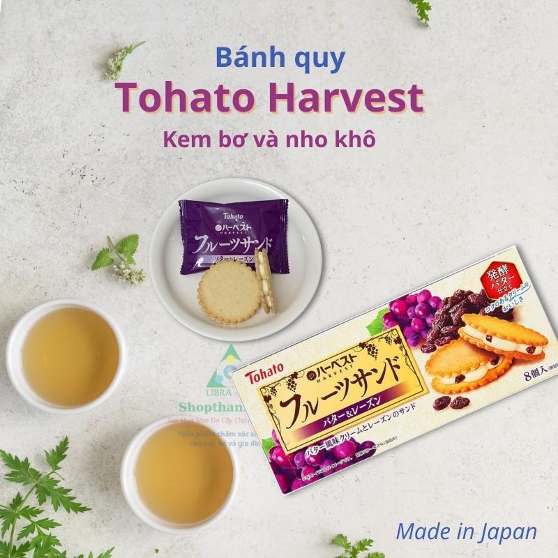 Bánh Quy Tohato Harvest Nhân Kem Bơ Nho Khô Nhật Bản