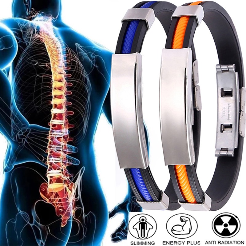 Vòng Tay / Vòng Tay Hạt Năng Lượng Bằng Thép Titan Không Gỉ Đơn Giản Giảm Cân Cho Nam