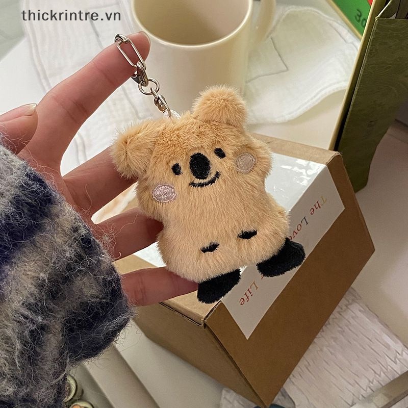 Thi mới dễ thương sang trọng koala keychain đồ chơi thú nhồi bông koala đồ chơi búp bê giả lông thỏ fluffy ba lô túi mặt dây chuyền quà tặng cô gái vn