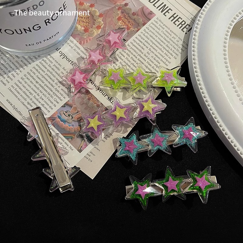 Kẹp Tóc Hình Ngôi Sao Nhiều Màu Sắc Xinh Xắn Cho Nữ Y2K