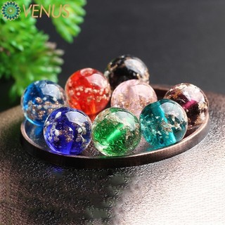 Set 5 hạt đá thủy tinh tròn tự nhiên 10mm 12mm làm trang sức thủ công
