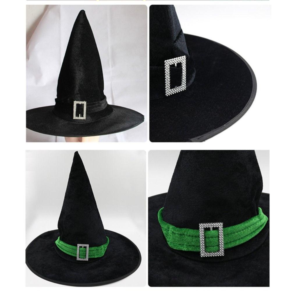 Skjk Mũ Phù Thủy Bằng Nhung satin Thắt Ruy Băng Hóa Trang halloween Đơn Giản