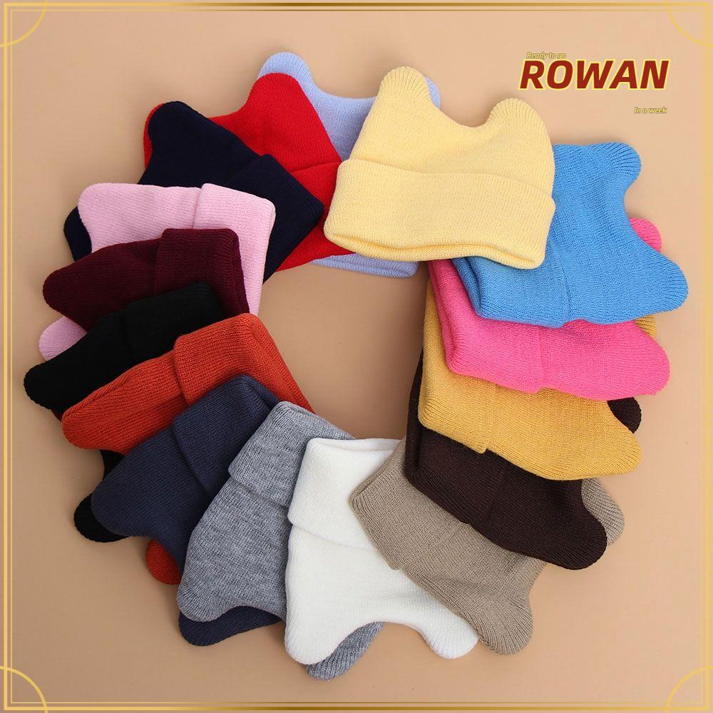 Nón dệt kim trùm đầu giữ ấm kiểu dáng tai gấu màu đơn sắc xinh xắn cho bé / đạo cụ chụp hình chất lượng cao