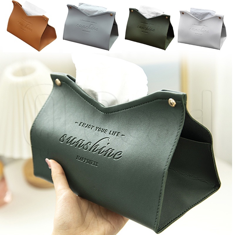 Hộp Đựng Khăn Giấy Bằng Da PU Cỡ Lớn Chống Thấm Nước Sáng Tạo Phong Cách Bắc Âu Trang Trí Phòng Khách/Phòng Ngủ/Nhà Vệ Sinh
