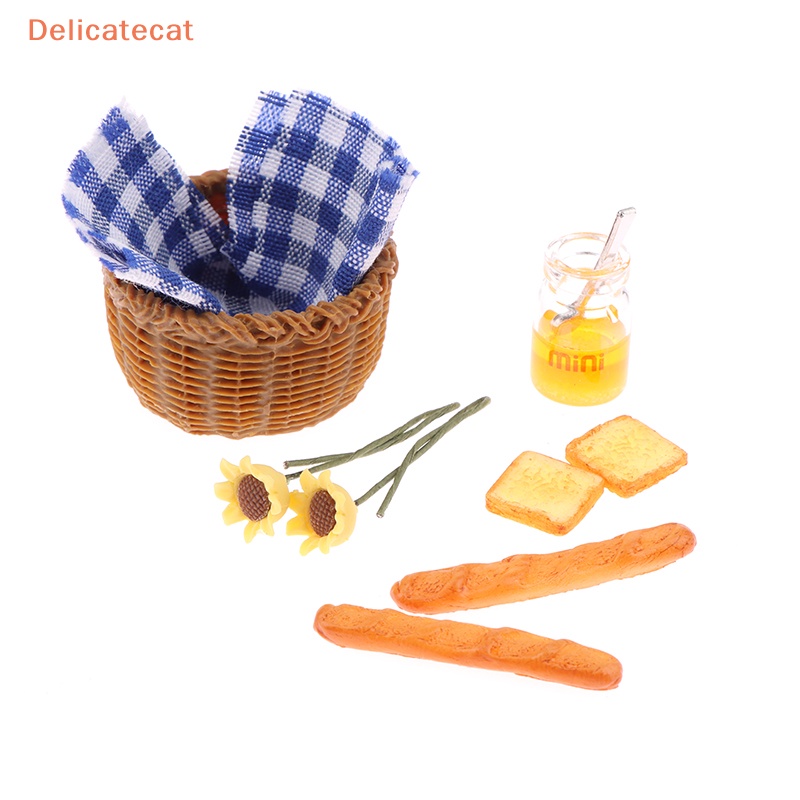 1 Bộ Giỏ Đựng Bánh Mì Bằng Vải 1: 12 Độc Đáo Trang Trí Nhà Búp Bê