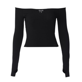 Áo Thun Crop Top Tay Dài Cổ Tròn In Họa Tiết Màu Tương Phản Thời Trang 2023 Cho Nữ