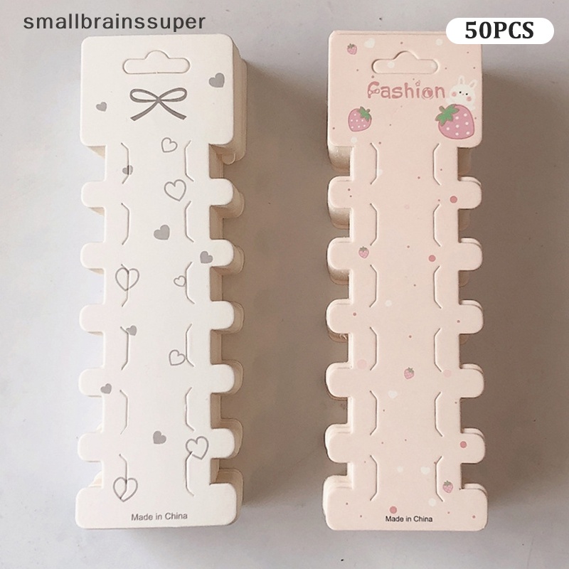 Set 50 Thẻ Giấy Dài Trưng Bày Kẹp Tóc / Vòng Tay / Dây Buộc Tóc Trang Sức DIY SBS