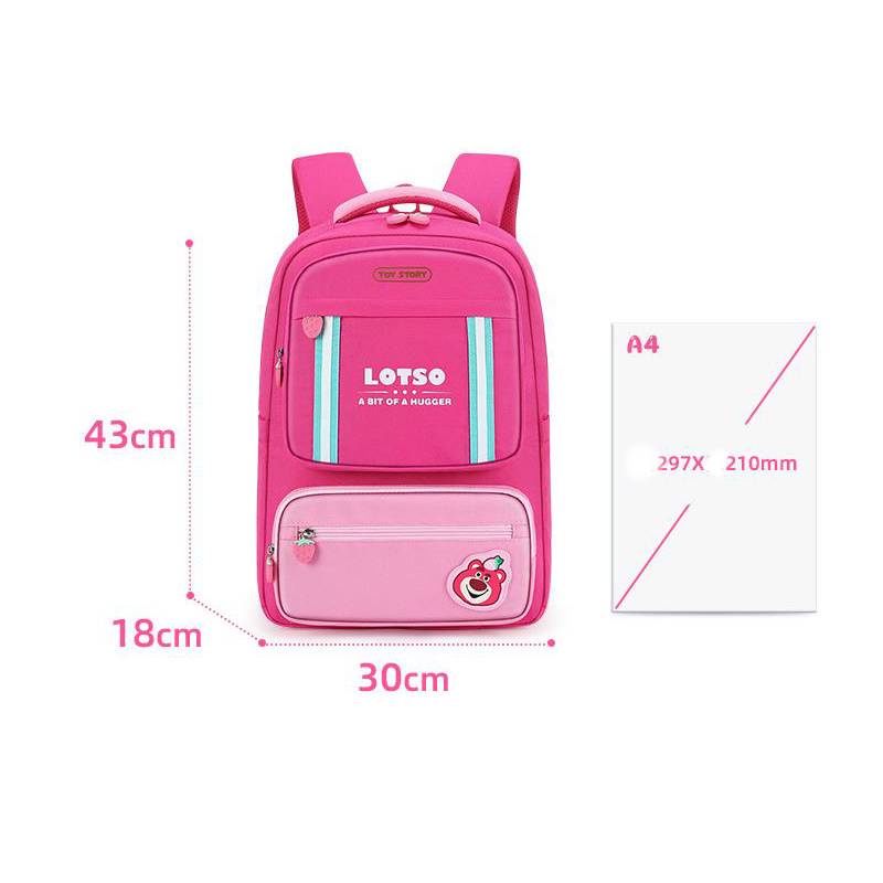 Ba Lô Đa Năng Chống Thấm Nước Sức Chứa Lớn Họa Tiết In Hình Gấu Dâu Tây Disney Cho Bé Lớp 1-3