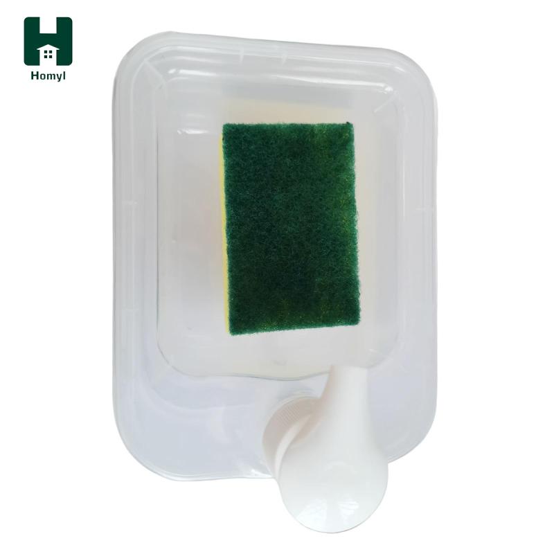 Homyl Bình đựng xà phòng dạng lỏng Homyl 1000ml kèm giá đỡ hình chữ nhật tiện dụng cho phòng tắm