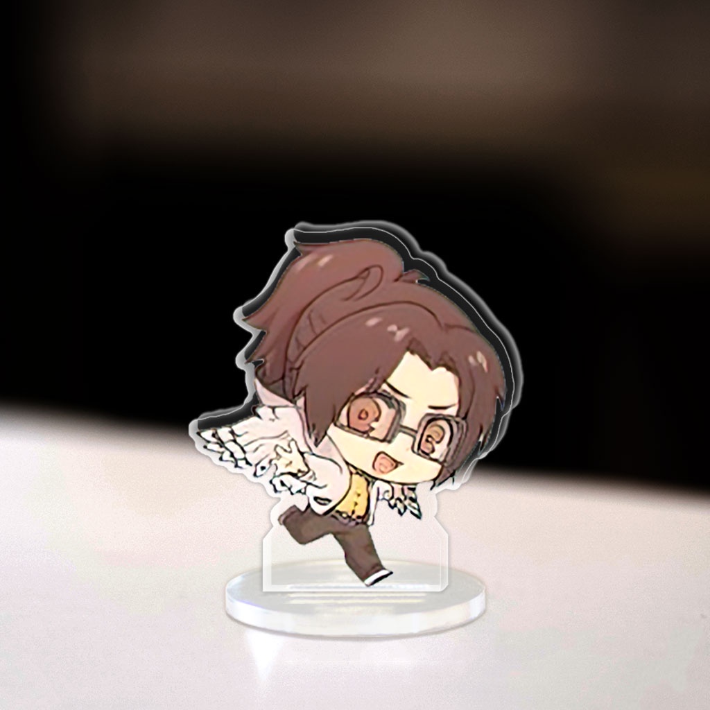 Mô hình Mini Attack On Titan Eren Yeager Mikasa Armin Levi Standee Chibi trang trí góc học tập cao 3cm