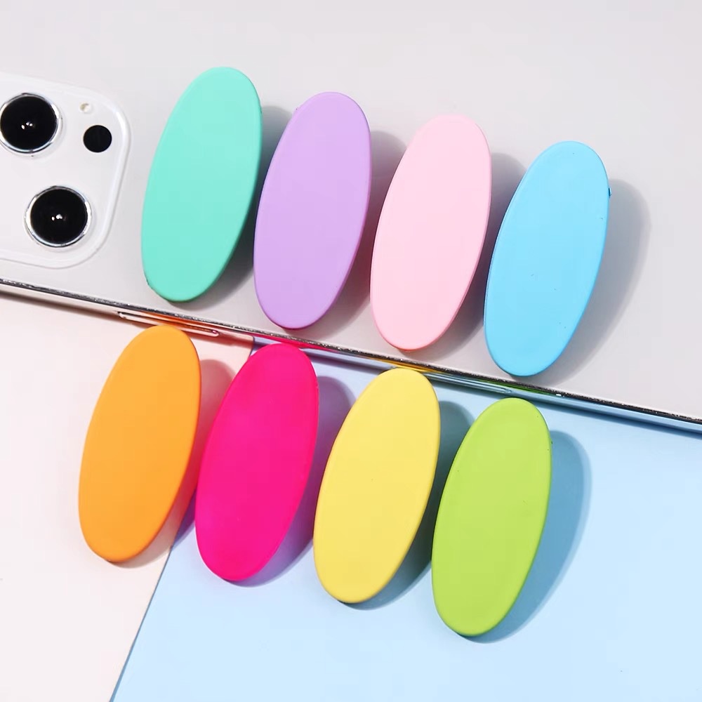 Kẹp tóc hình bầu dục mờ kết cấu tóc mái kẹp mũ trẻ em kẹo màu kẹp bên hông kẹp tóc mái