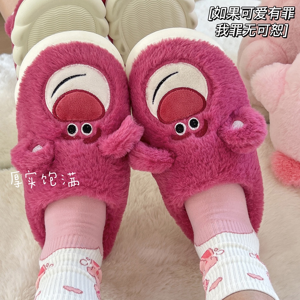 Mới dễ thương mùa đông trong nhà nhà ngoài trời mùa đông gót dày-chữa ấm áp kéo bông