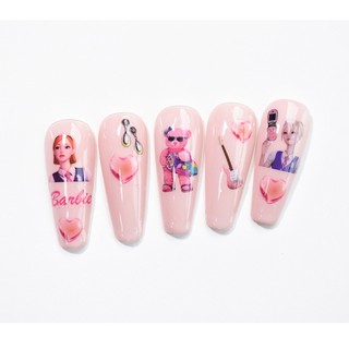 Sticker Dán Móng Hình Búp Bê Barbie Dễ Thương