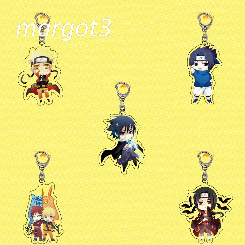 Móc Chìa Khóa Hai Mặt Hình Nhân Vật Kakashi Uchiha Sasuke Phim Hoạt Hình Naruto Margot3 Dễ Thương Dùng Làm Quà Tặng Cho Bé