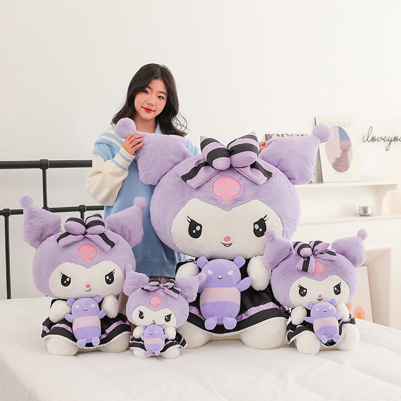 Búp Bê Nhồi Bông Kuromi Màu Tím Dễ Thương Dùng Làm Quà Tặng Sinh Nhật Cho Bé Gái